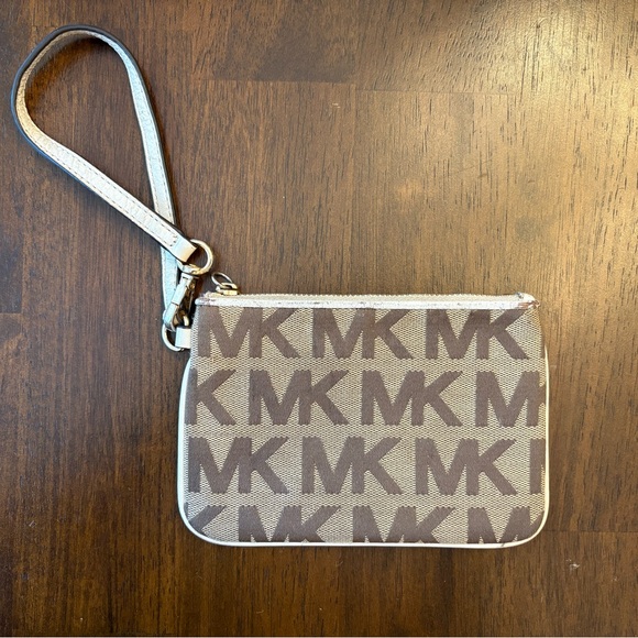 Michael Kors Tan and Cream Logo Wristlet - Picture 3 of 4